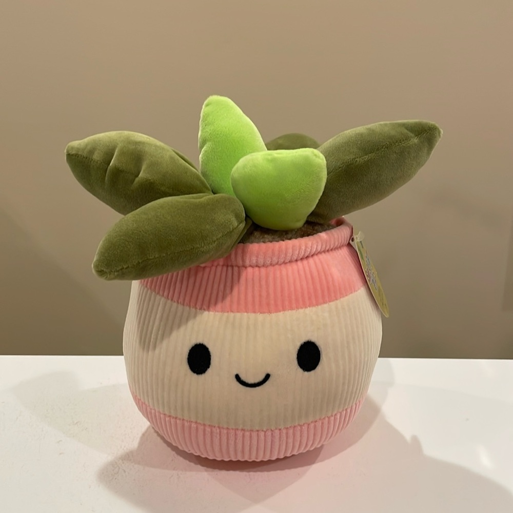 NWT 9” Smoochy Pals Pink Succulent Potted Plant 🪴Plush by Linzy Toys